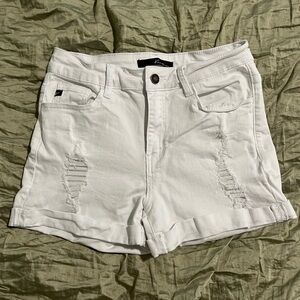 kancan white jean shorts size small